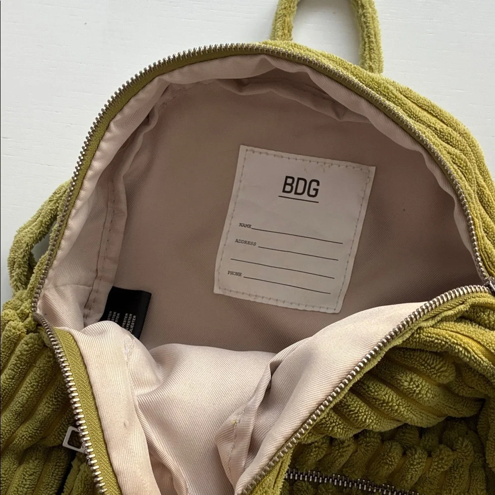 BDG Olive Green Corduroy mini Backpack - Picture 5 of 5